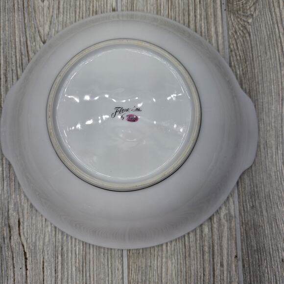 Sango Florentine Japan Round Vegetable Serving Bowl Platinum Trim Vintage - Picture 3 of 7